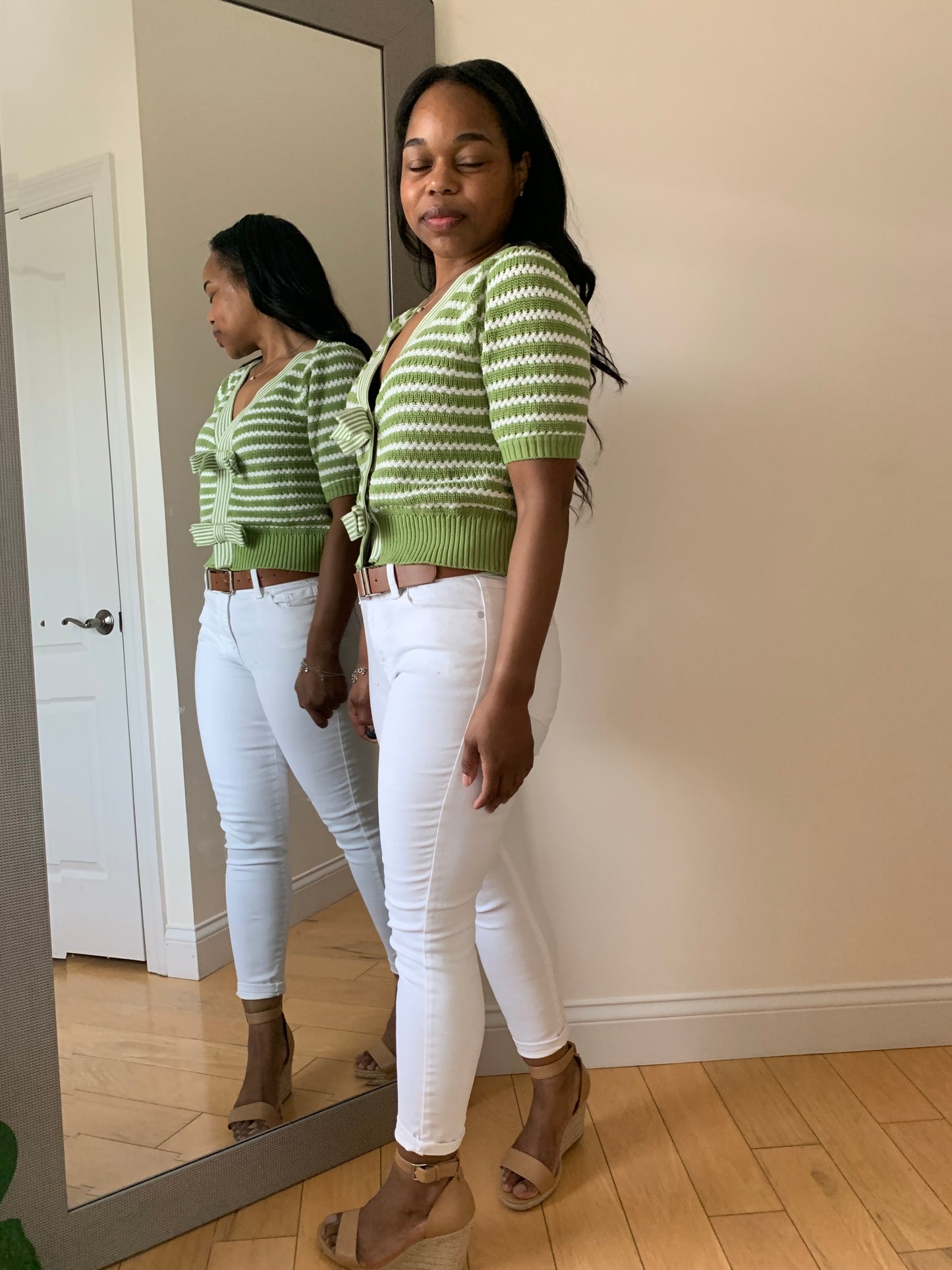 The Luxe Lines Cardigan - Pistachio