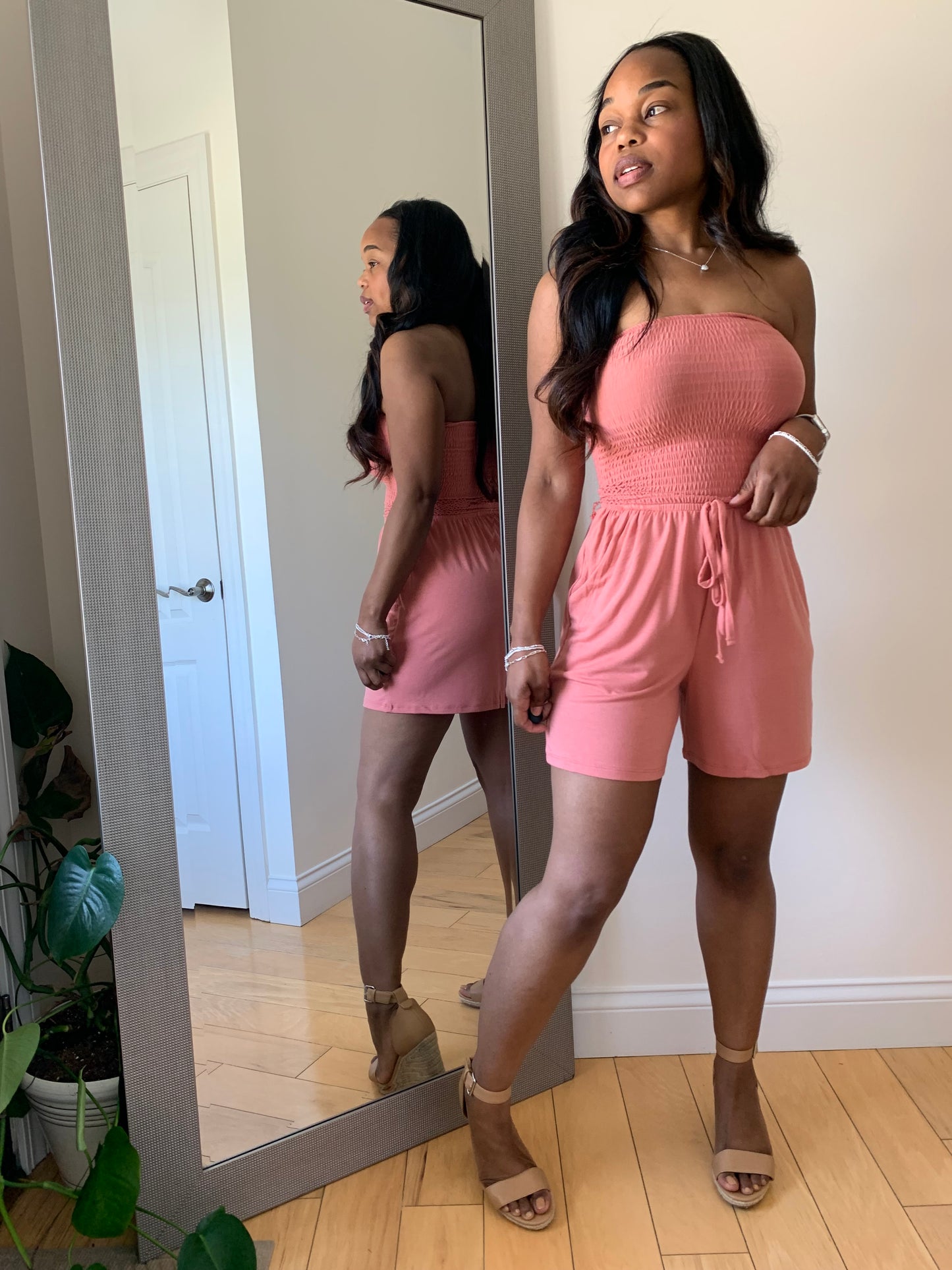 Effortless Days Romper - Peach