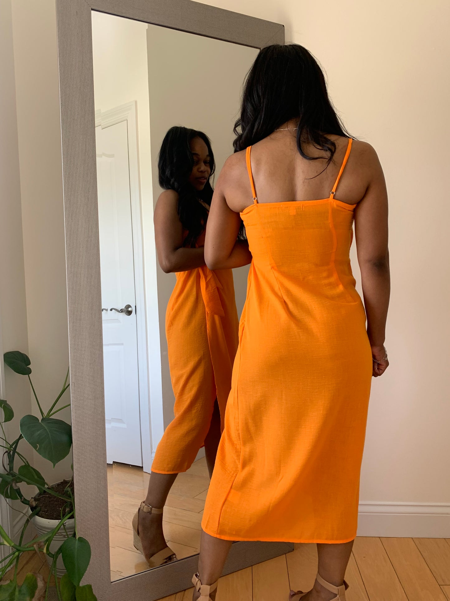 The Golden Hour Wrap Dress - Orange