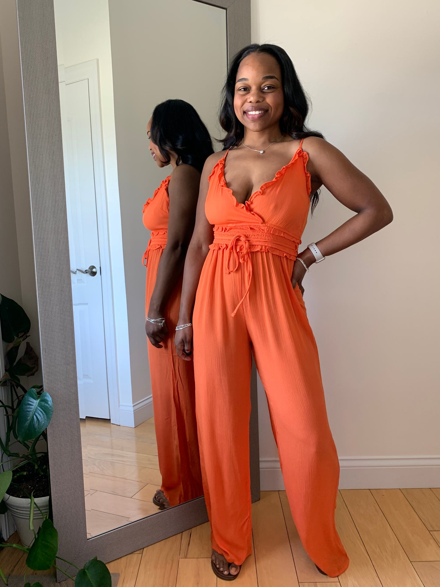 Serena Wrap Jumpsuit - Orange