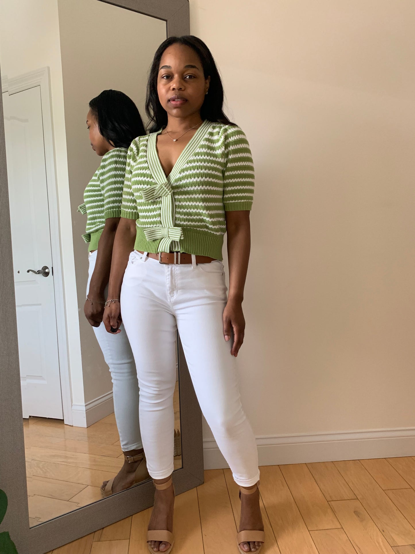 The Luxe Lines Cardigan - Pistachio