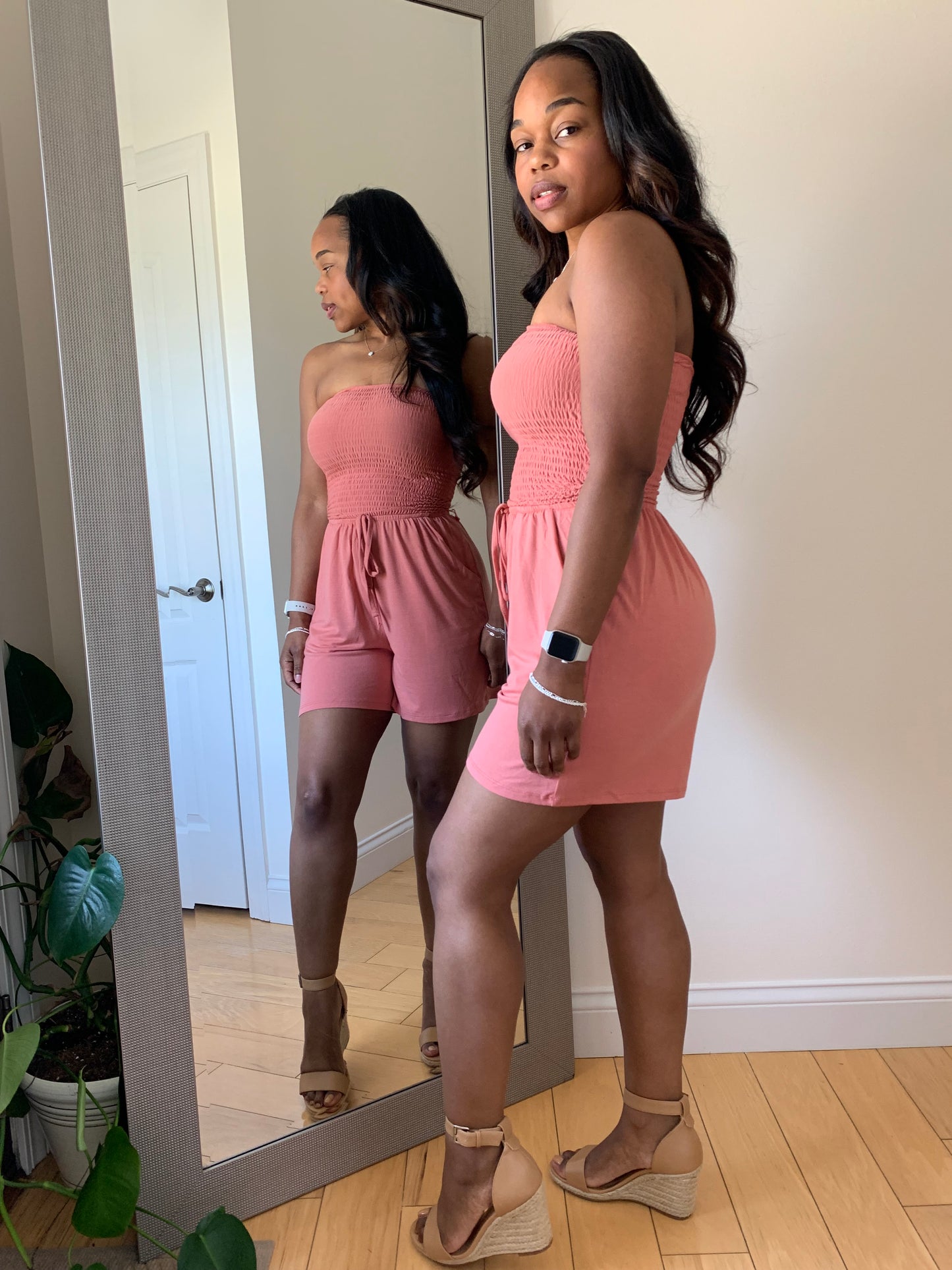 Effortless Days Romper - Peach