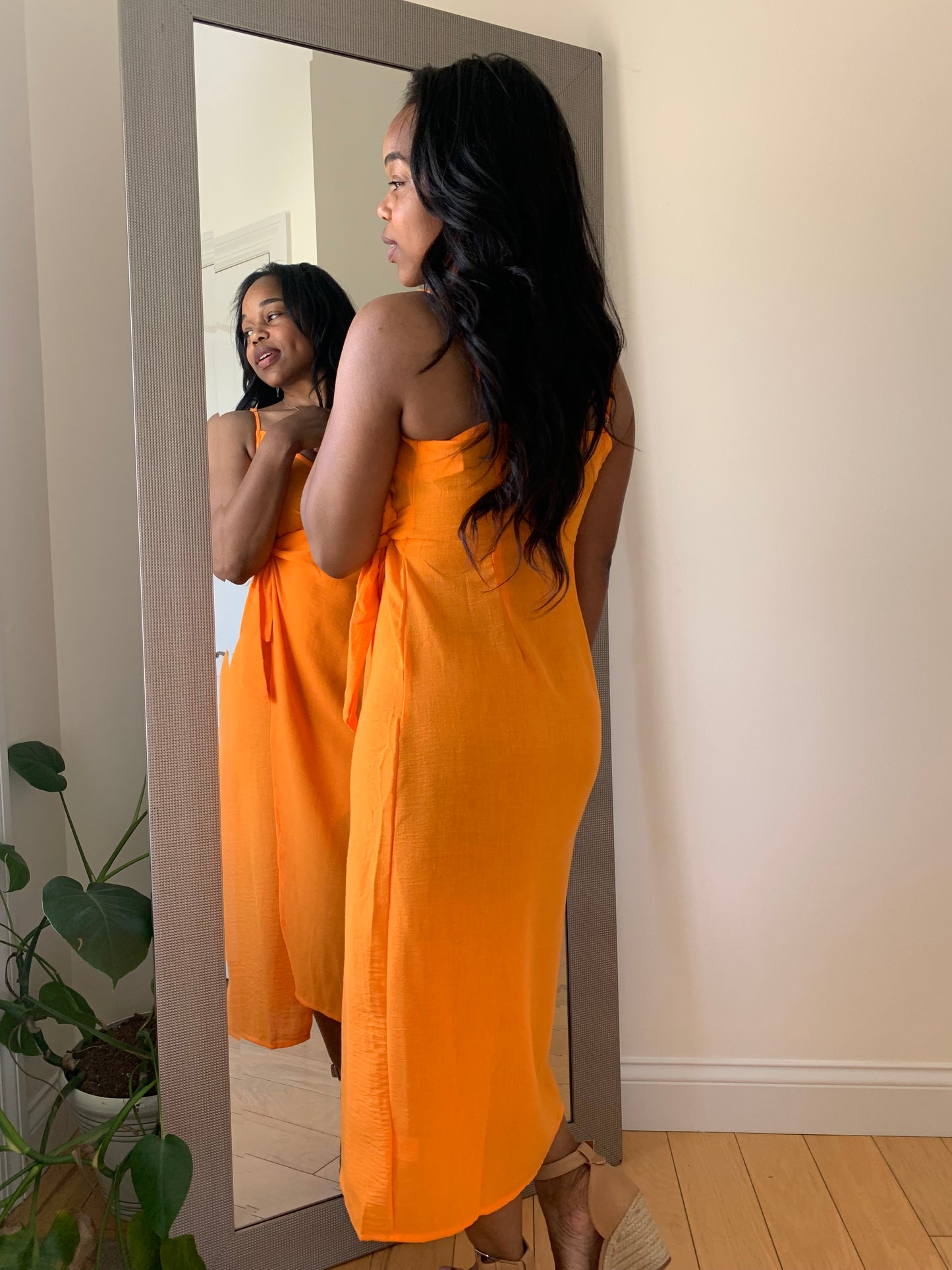 The Golden Hour Wrap Dress - Orange