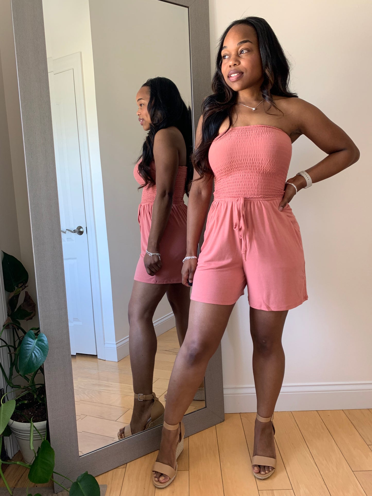 Effortless Days Romper - Peach