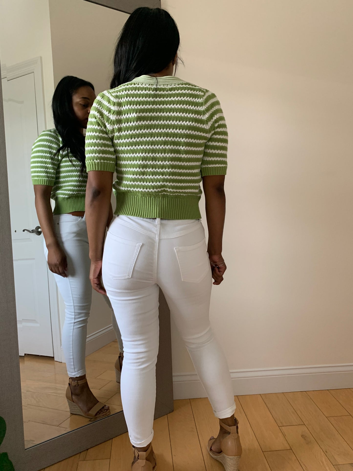 The Luxe Lines Cardigan - Pistachio