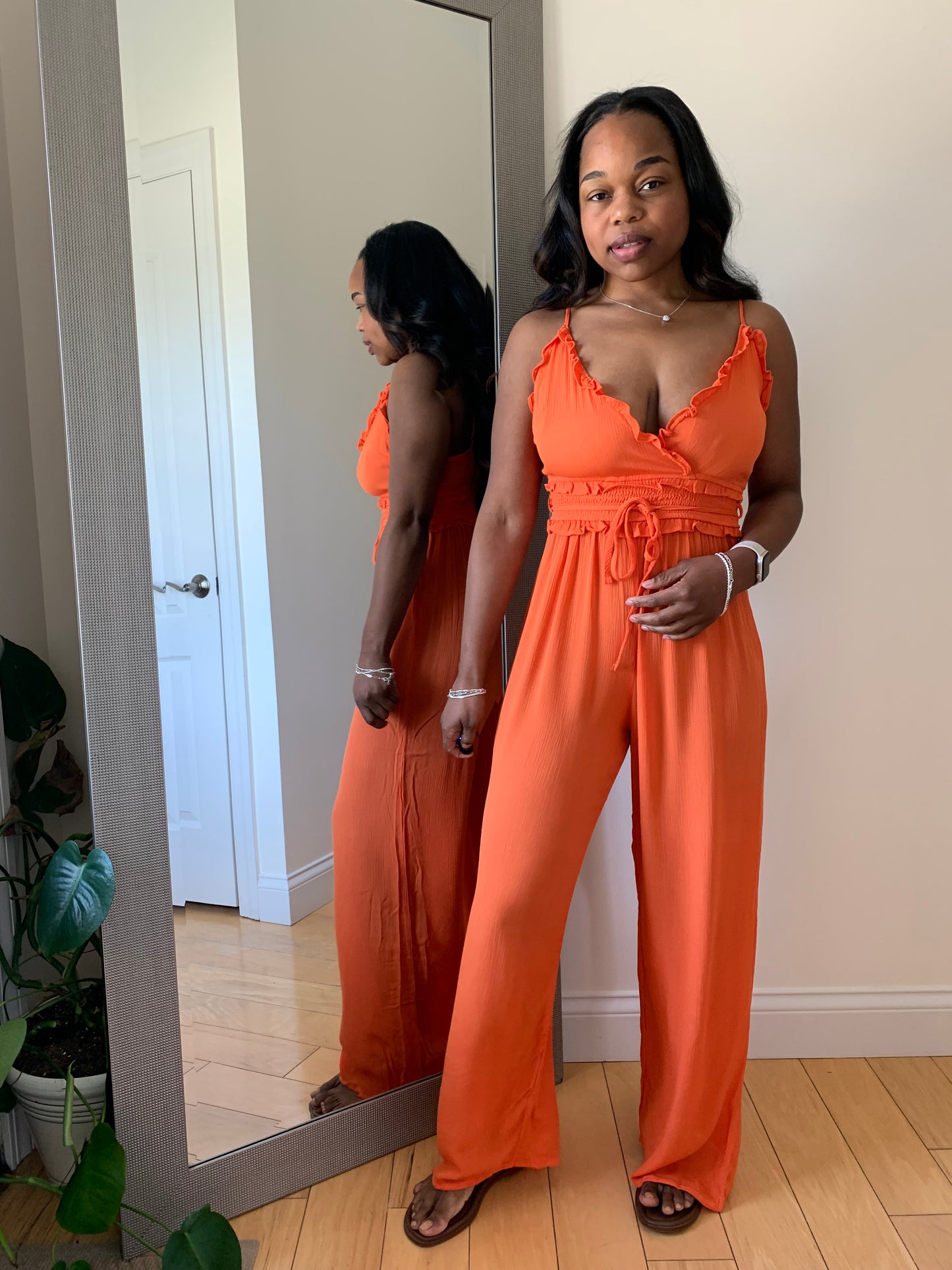 Serena Wrap Jumpsuit - Orange