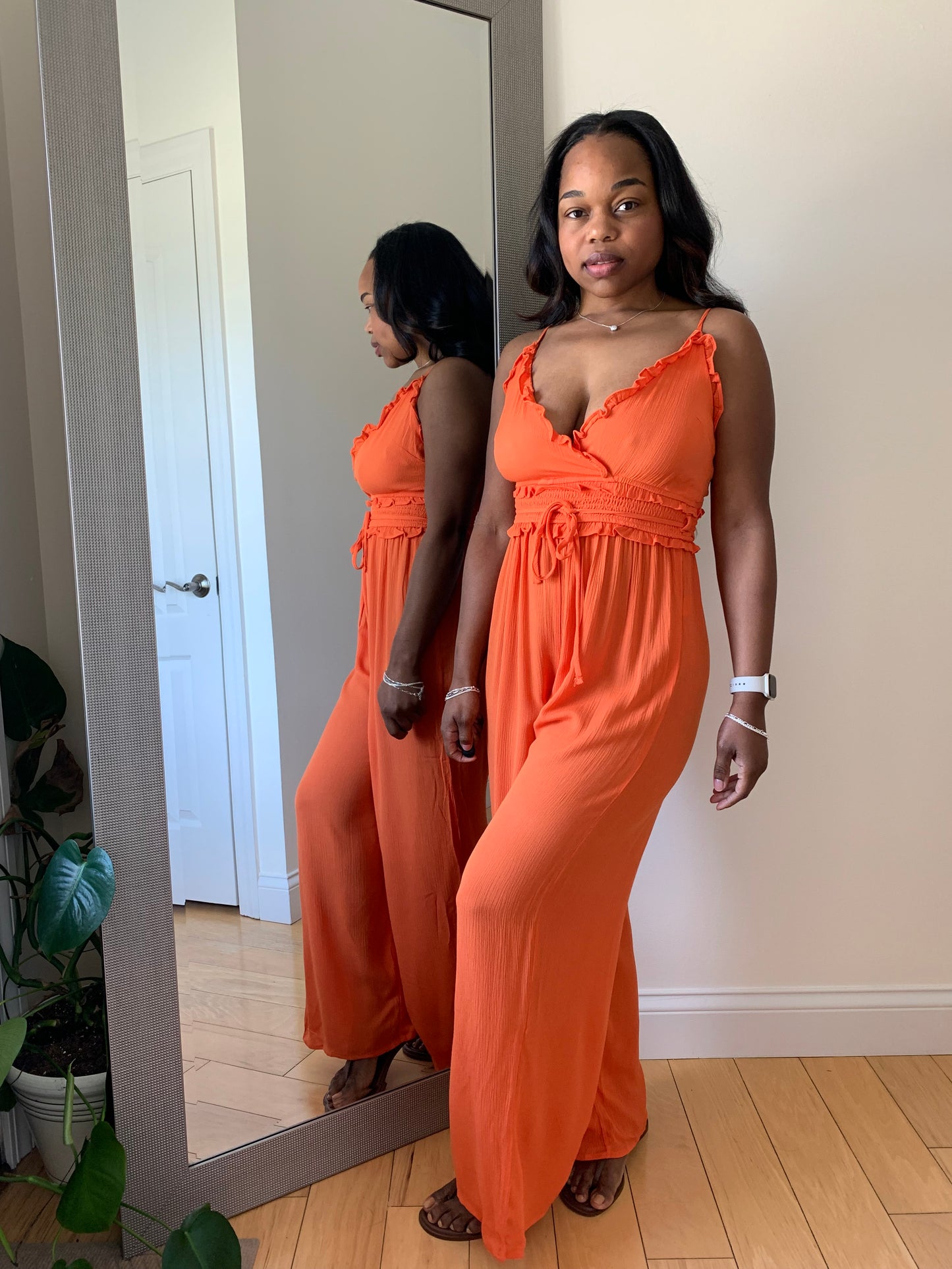 Serena Wrap Jumpsuit - Orange