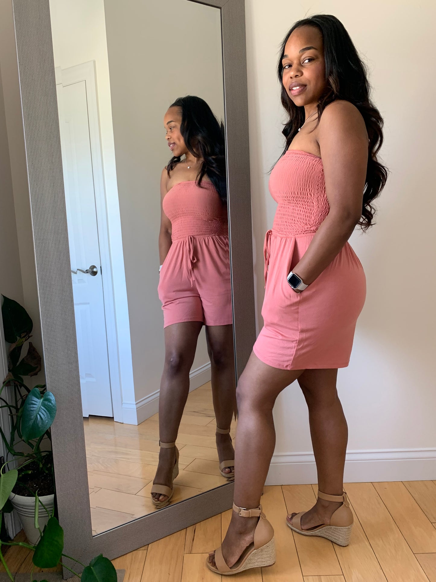 Effortless Days Romper - Peach