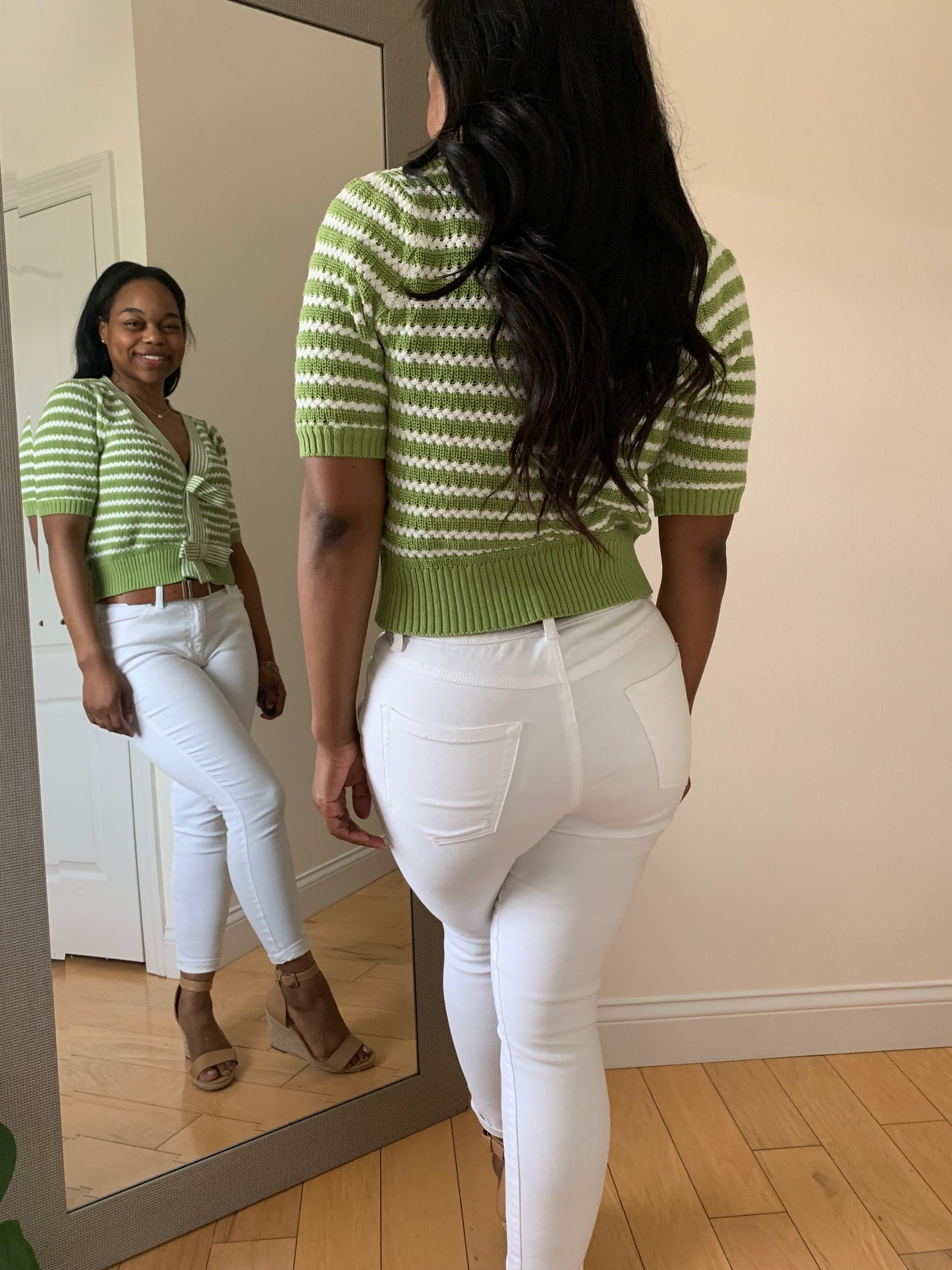 The Luxe Lines Cardigan - Pistachio