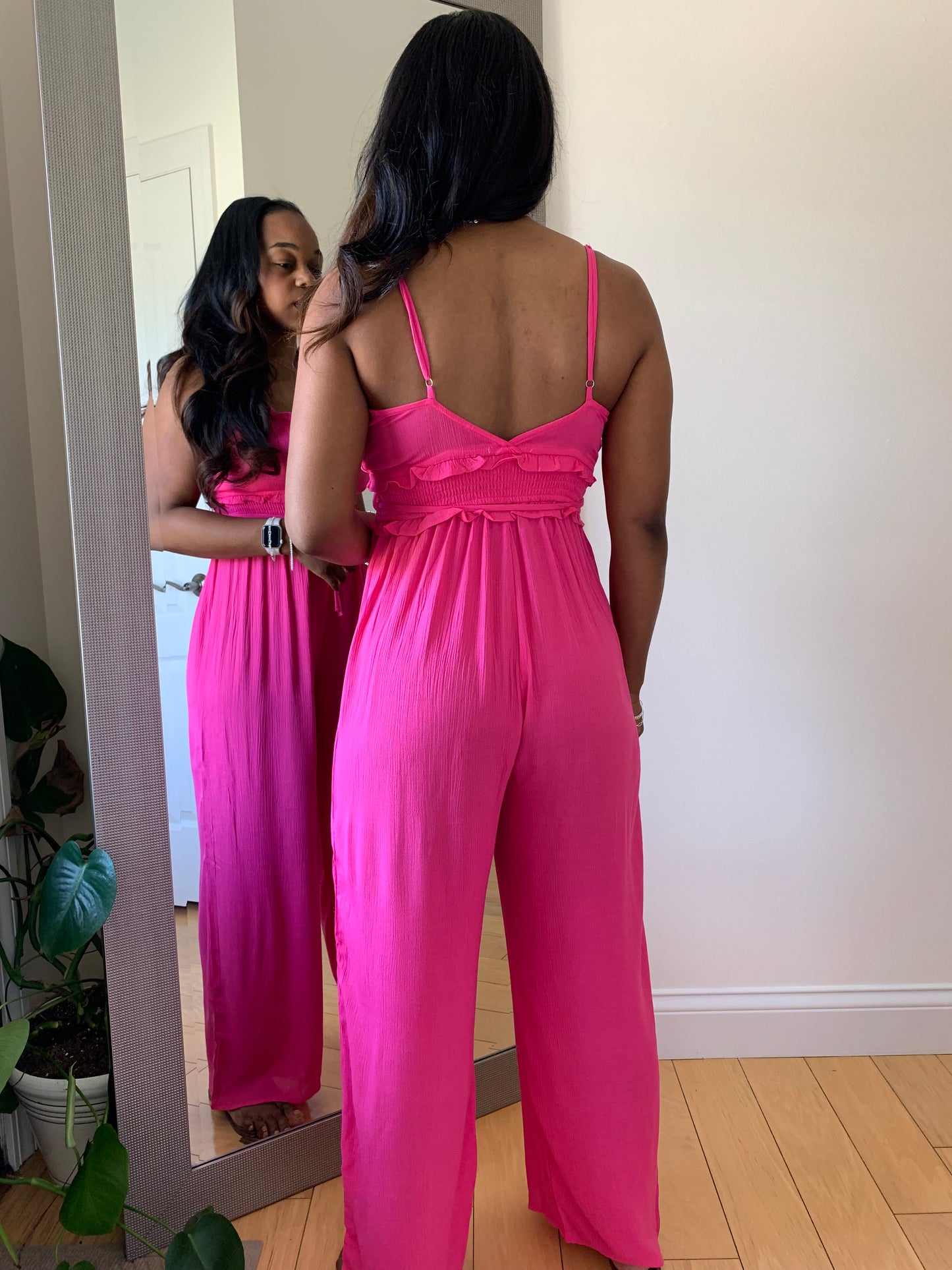 Serena Wrap Jumpsuit - Hot Pink