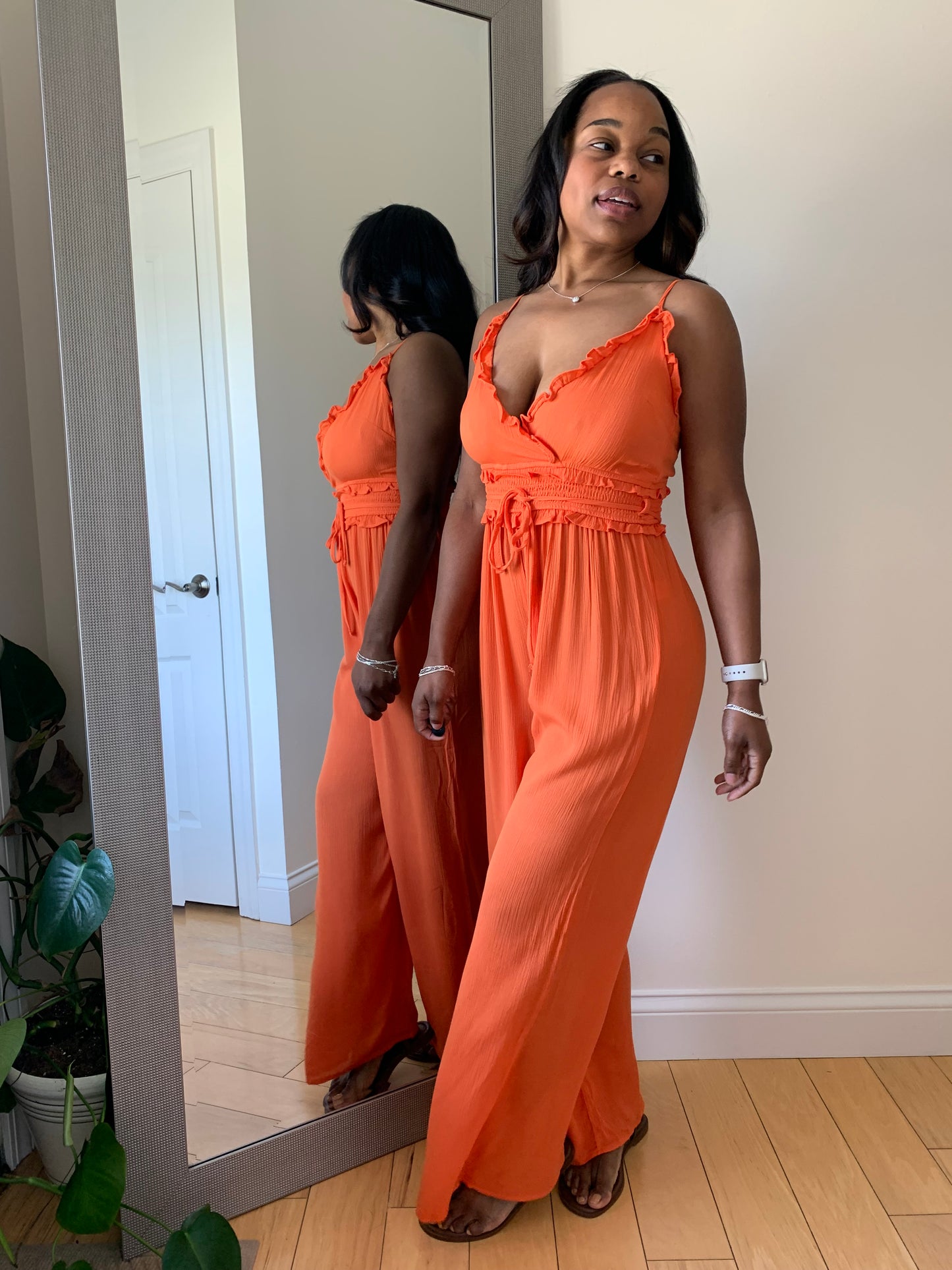 Serena Wrap Jumpsuit - Orange