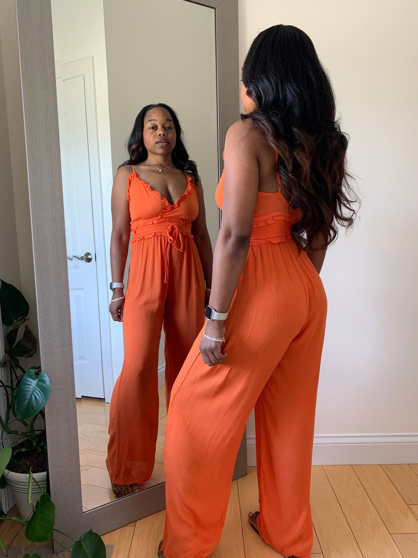 Serena Wrap Jumpsuit - Orange