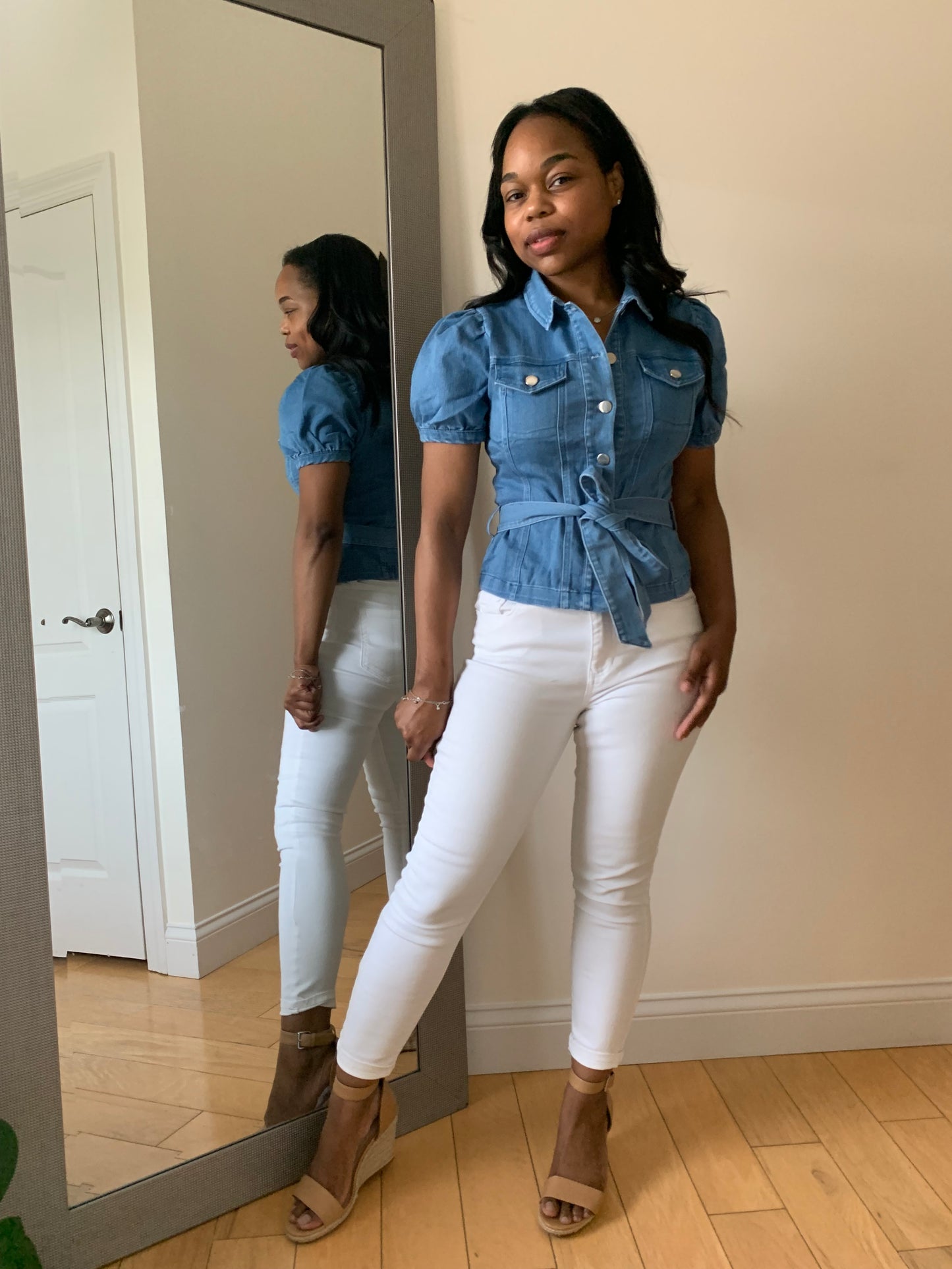 The Denim Drama Blouse