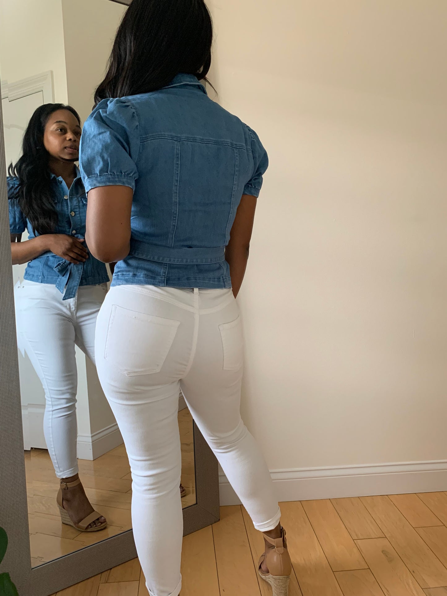 The Denim Drama Blouse