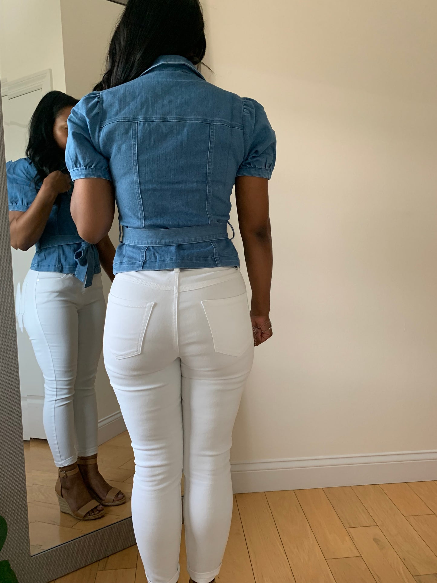 The Denim Drama Blouse